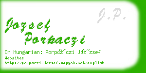 jozsef porpaczi business card